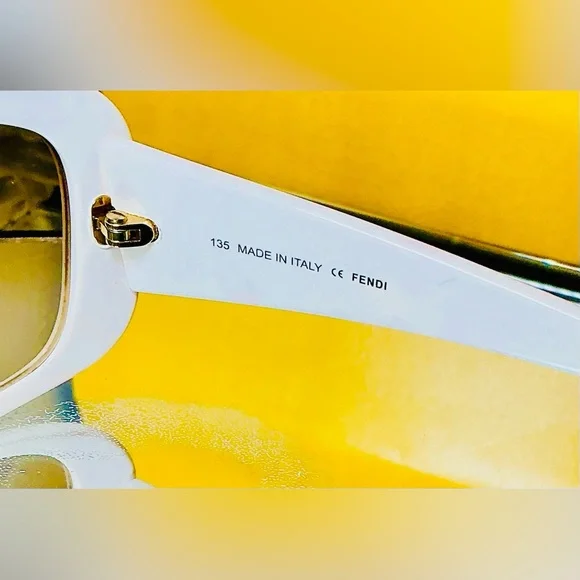 Fendi FS419 White Sunglasses with Logo Arms